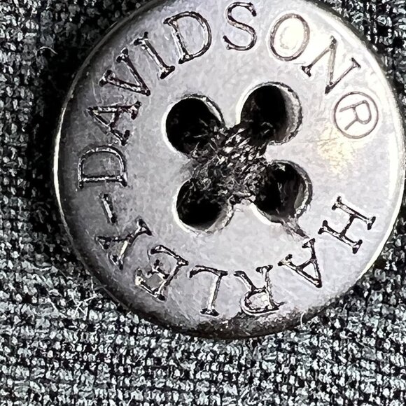 Harley-Davidson Mens L Button-Up Charcoal Shirt Embroidered Eagle & Snake Biker - Picture 12 of 15